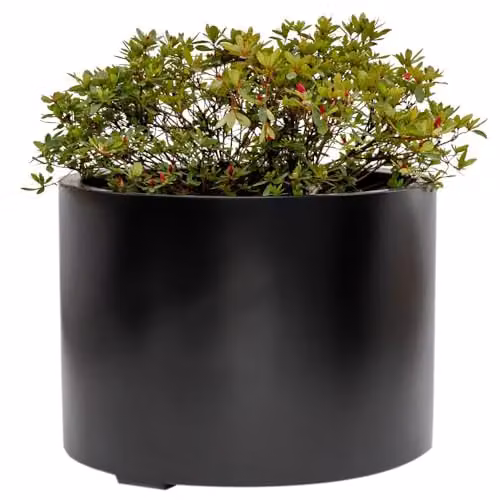 Primrose Black Fibrestone Low Cylinder Planter Tub 85cm – 2