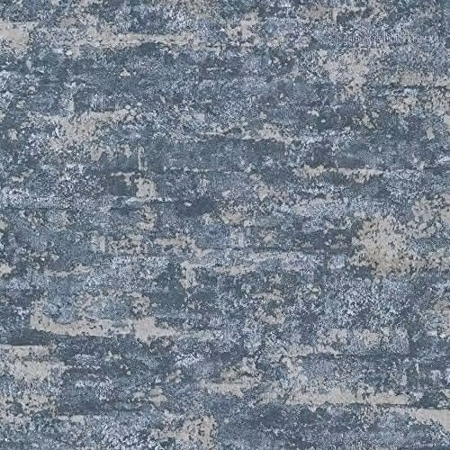 Grandeco Drew Textured Blown Mica Vinyl Wallpaper, Blue and Grey