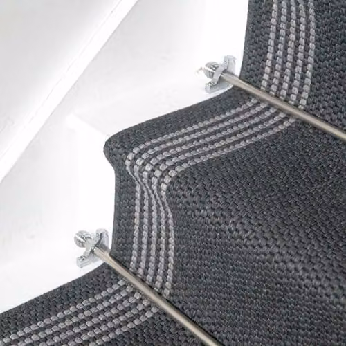 runrug Hardwearing Stair Runner Rug in Grey, W: 66 cm, L: 720 cm – 2