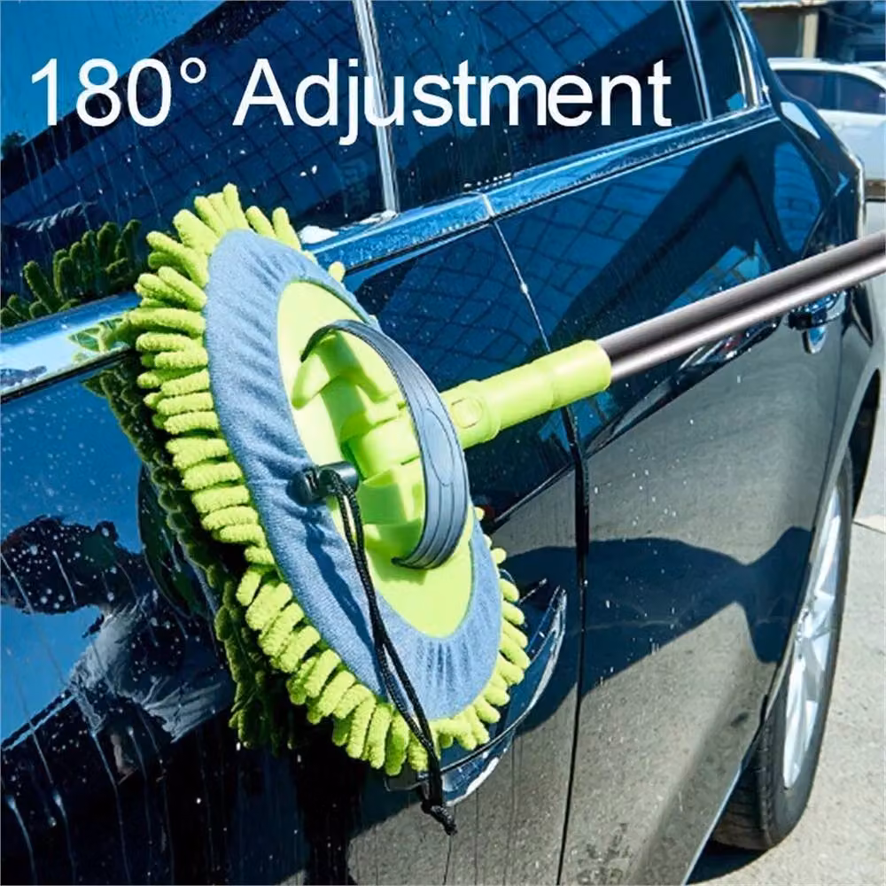 Nordara Green Telescopic Microfibre Car Wash Brush Kit with Aluminium Pole and 2 Pads – 2