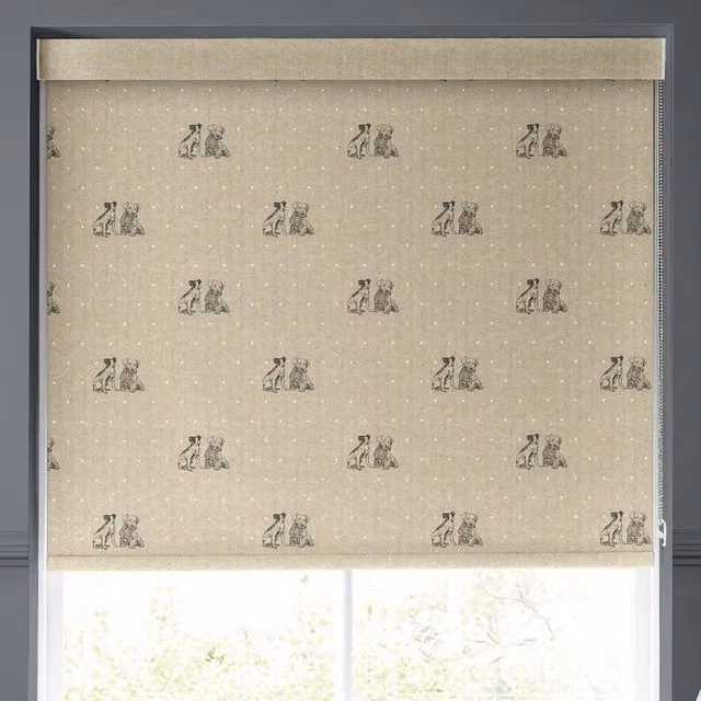 Emily Bond Millie Made to Measure Beige Linen Effect Blackout Roller Blind