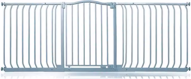 Safetots Extendable Curved Top Safety Gate in Matt Grey for Doors and Stairs