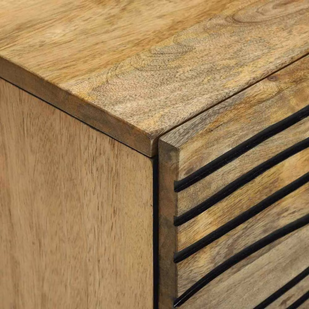 Berkfield Home Modern Sideboard in Brown, Solid Mango and MDF, W/D/H: 40 x 33.5 x 75 cm – 3