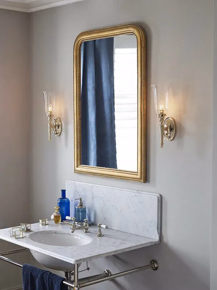 Loops IP44 Tall Wall Light with Transparent Glass Shade and Polished Brass Finish, LED G9 3.5W Included – 2
