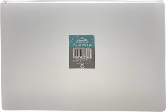 i-doodle essentials Transparent A4 Plastic Document Storage Box