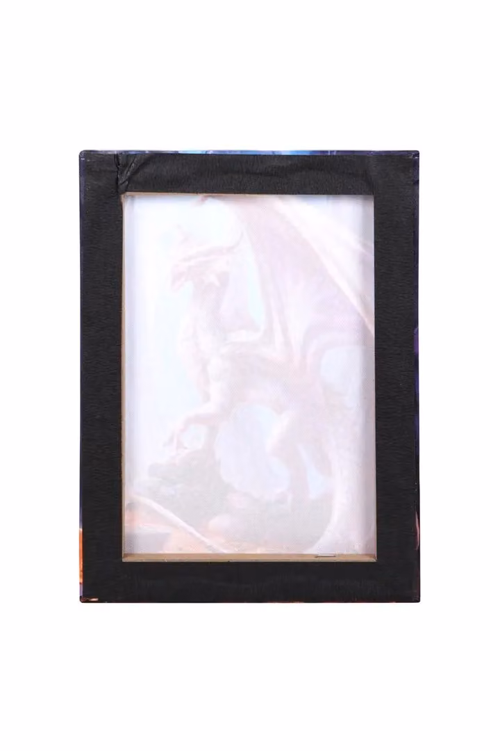 KDMD Treasure Trove Pink and White Canvas Plaque with Animal Illustration, W: 19 cm, H: 25 cm – 3