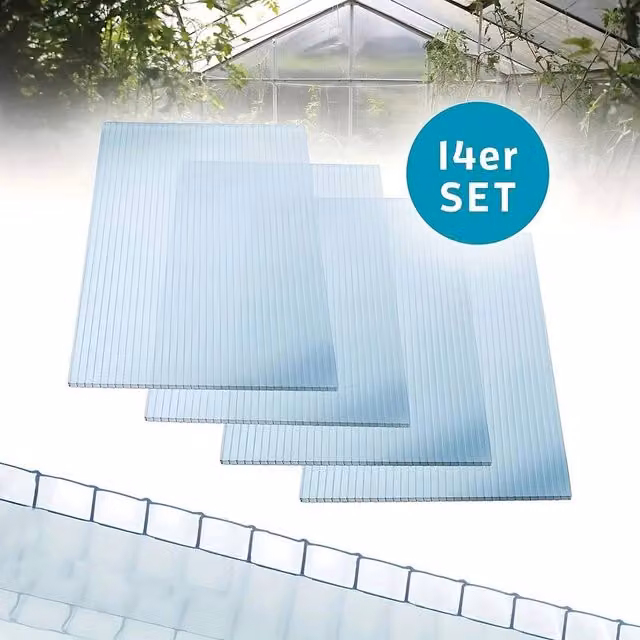 KORVIXA Clear Polycarbonate 4mm Greenhouse Replacement Sheets, W: 120 cm, H: 90 cm – 1