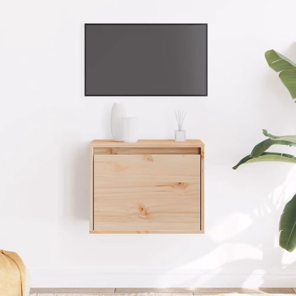 Berkfield Home Wall Mounted Solid Pinewood Cabinet in Beige, W/D/H: 45 x 30 x 35 cm – 2