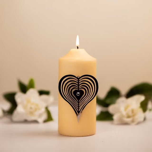 Marco Paul Silver Metal Heart Candle Pins, H 8 cm, W 7 cm