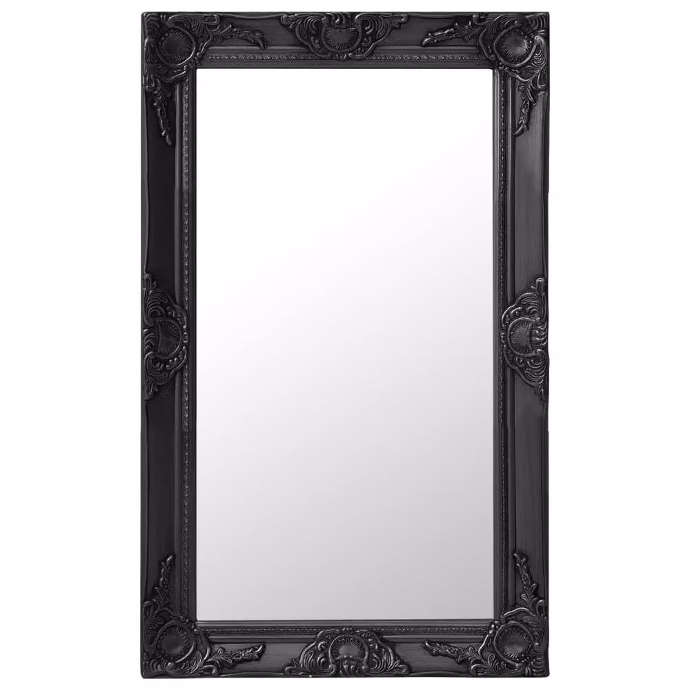 Berkfield Home Antique Baroque Style Rectangular Wall Mirror, Black, W: 50 cm, H: 80 cm – 2