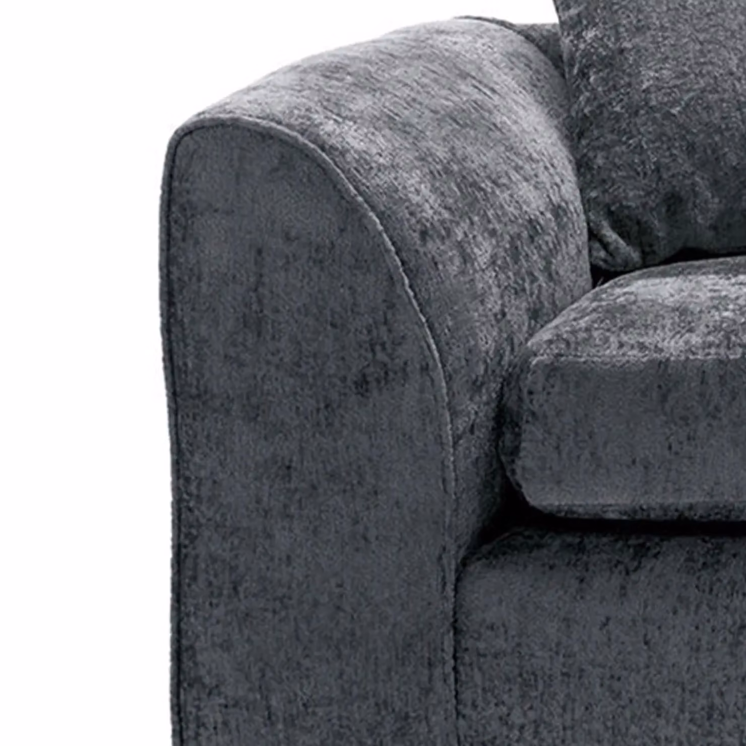 Furnishings For Less UK Zina 2 Seater Chenille Fabric Sofa in Grey with Scatter Cushions – 3