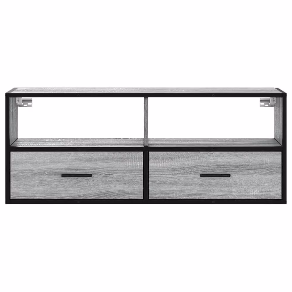Berkfield Home Grey Sonoma TV Cabinet in Engineered Wood and Metal, W/D/H: 100 x 31 x 39.5 cm – 4