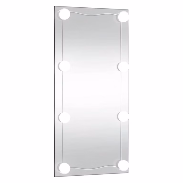 Berkfield Home Silver Rectangular Glass Wall Mirror with LED Lights W: 60 cm, H: 30 cm
