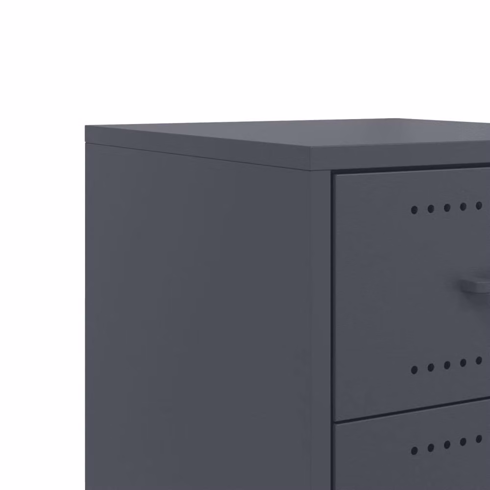 Berkfield Home Anthracite Metal Bedside Cabinet, W/D/H: 36 x 39 x 59 cm – 5
