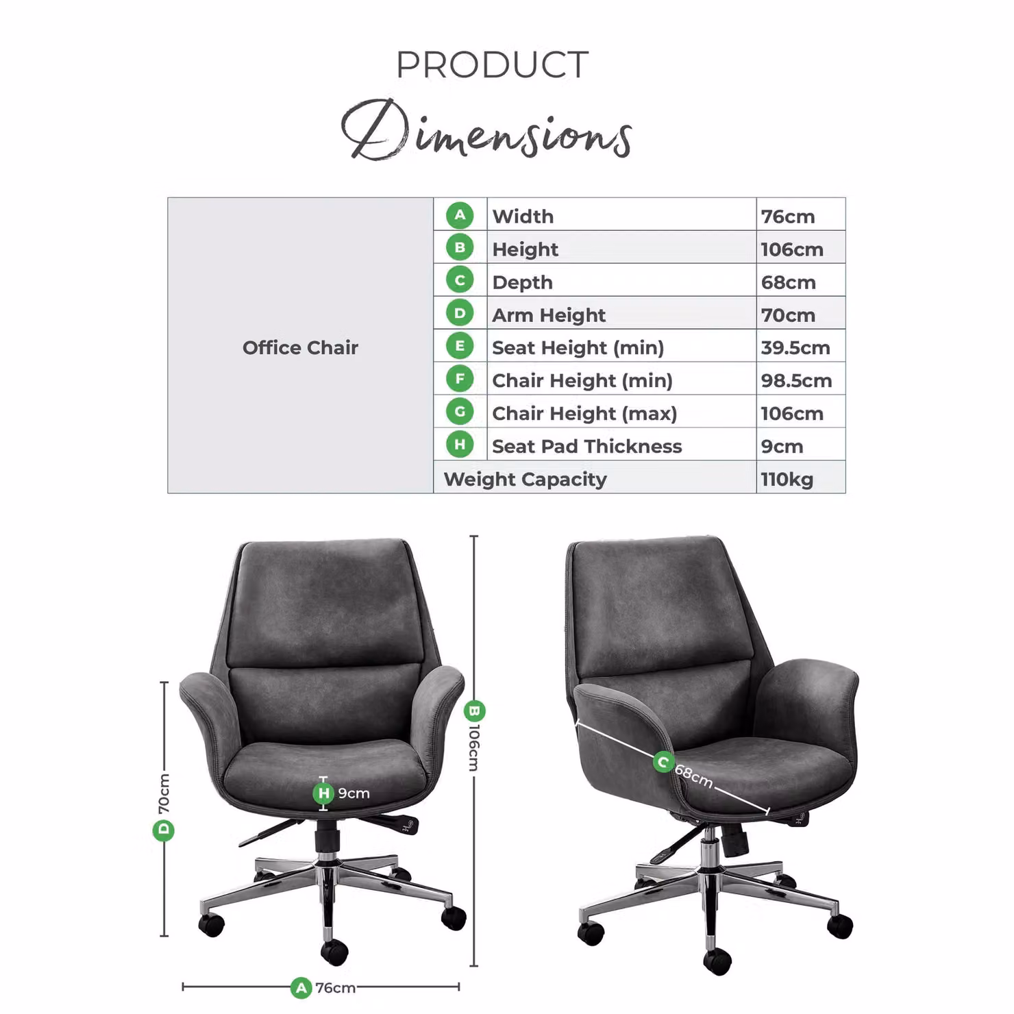 FurnitureboxUK Omni Luxury Black Faux Leather and Silver Executive Swivel Office Chair – 4