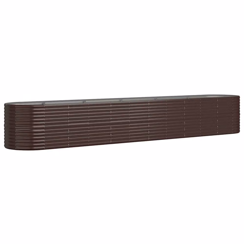 Berkfield Home Garden Raised Bed in Brown Powder-coated Steel, W: 440 cm, D: 80 cm, H: 68 cm – 3