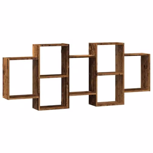 vidaXL Wall Mounted Shelf in Old Wood Brown, W/D/H: 159 x 18 x 65 cm – 1