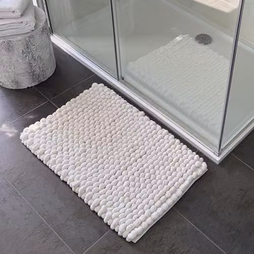 Allure Bath Fashions Bobbi Giant Bobble Bath Mat, White, W: 80 cm, D: 50 cm – 2