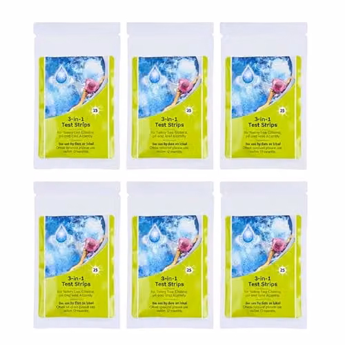 SHATCHI 3 in 1 Hot Tub and Pool Water Testing Kit with 150 Test Strips for Chlorine, pH and Alkalinity