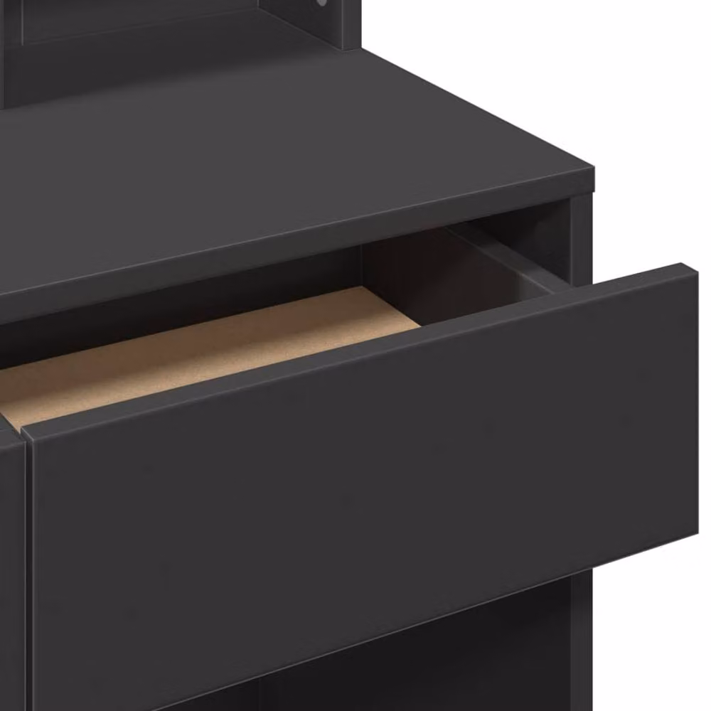 Berkfield Home Beautiful Dressing Table with Mirror, Black, W: 80 cm, D: 41 cm, H: 144.5 cm – 5