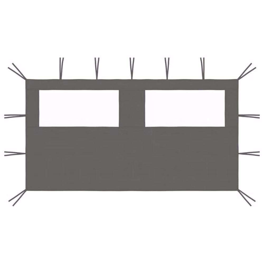 Berkfield Home Gazebo Sidewall with Windows, Anthracite Grey, W: 400 cm, D: 200 cm, H: 200 cm – 1