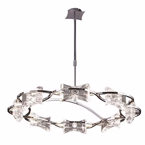 Mantra Krom 0888 Chrome Ceiling Light with G9 Bulb and Transparent Glass