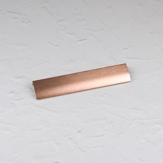 Brushed Rose Gold Copper Aluminium Profile Edge Flush Pull Handle