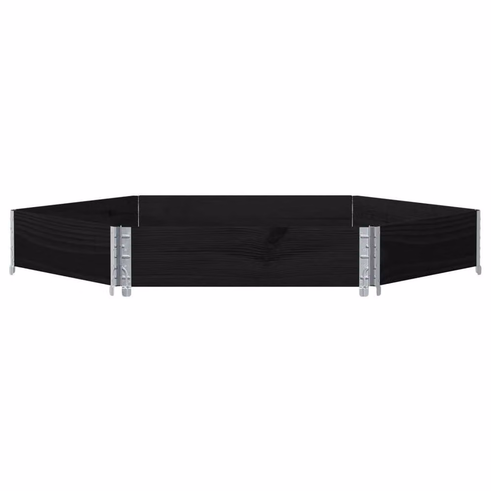 Berkfield Home Hexagon Raised Bed in Black Solid Wood and Galvanised Steel, W: 160 cm – 3