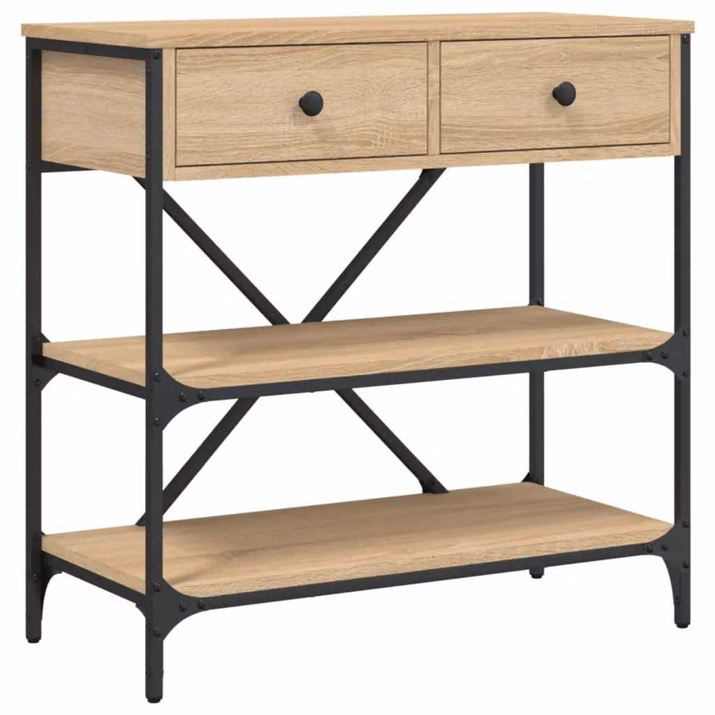 Berkfield Home Sonoma Oak Console Table, Brown, W/D/H: 75 x 34.5 x 75 cm – 2