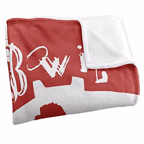 LOGOVISION David Bowie Glass Spider Tour Ticket Super Soft Microfibre Throw Blanket, White, W: 152 cm, D: 127 cm – 2