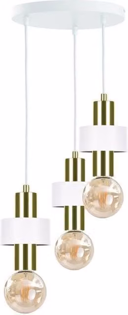 Netlighting Unica Cluster Pendant Ceiling Light in White and Gold, Diameter: 35 cm, 3x E27