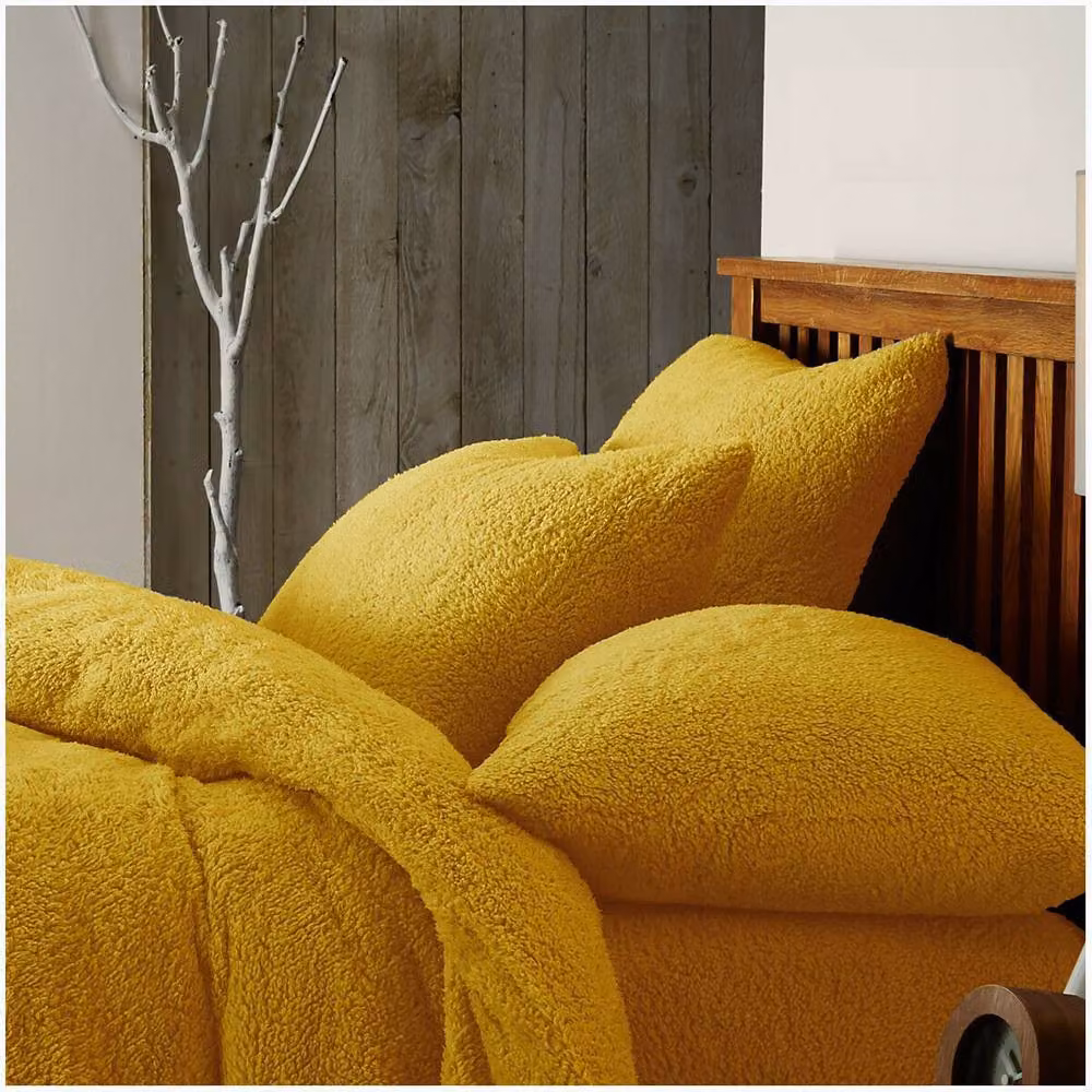 Smart Living Luxury Teddy Fleece Duvet Cover and Pillowcase Set in Orange, Single (90 x 200 cm) – 3