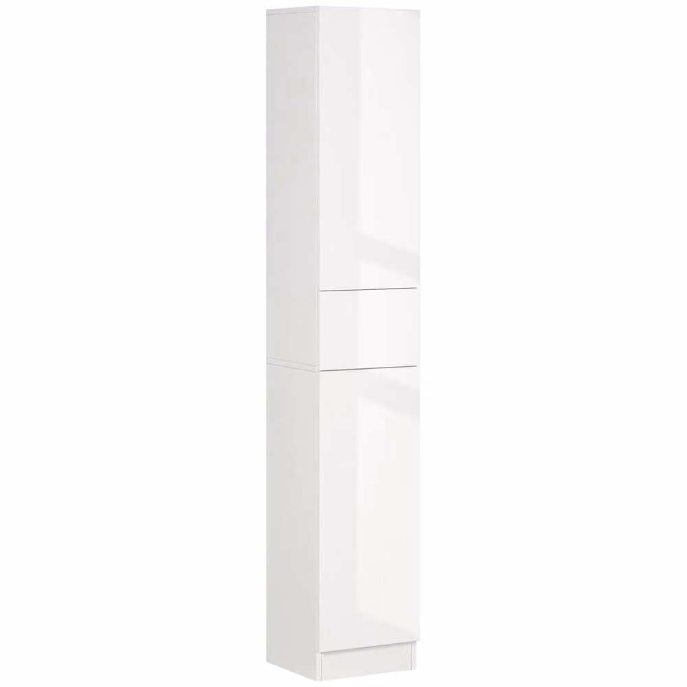 Wyld Haus Elluno High Gloss White Tall Bathroom Storage Cabinet, H 170 x W 30 x D 28 cm – 2