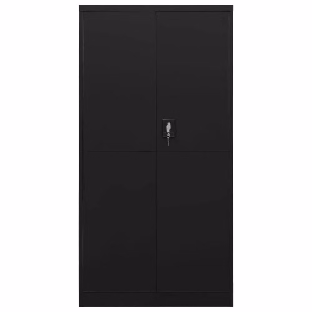 Berkfield Home Black Steel Locker Cabinet with Internal Shelves and Lock, W/D/H: 90 x 40 x 180 cm – 3