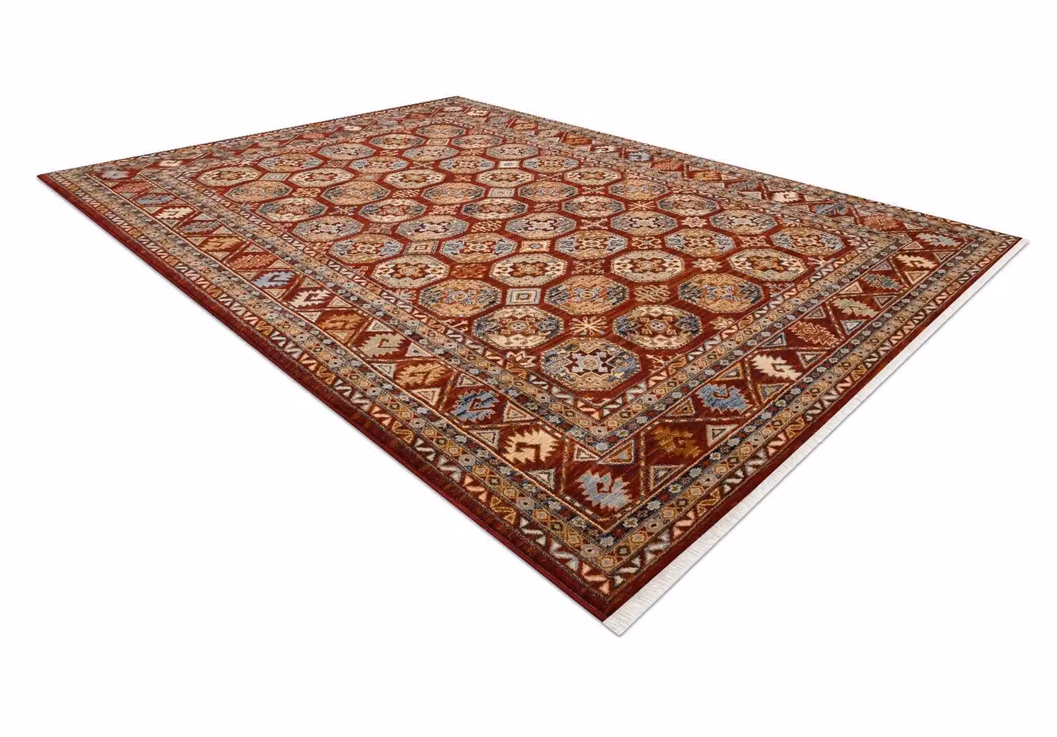 RugsX Red Wool Keshan Oriental Rectangular Rug W: 80 cm, L: 145 cm – 2
