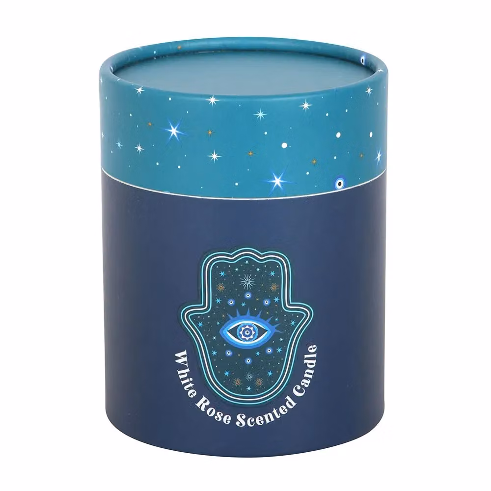 Something Different Hand of Hamsa White Rose Crystal Votive Candle in Blue – 2