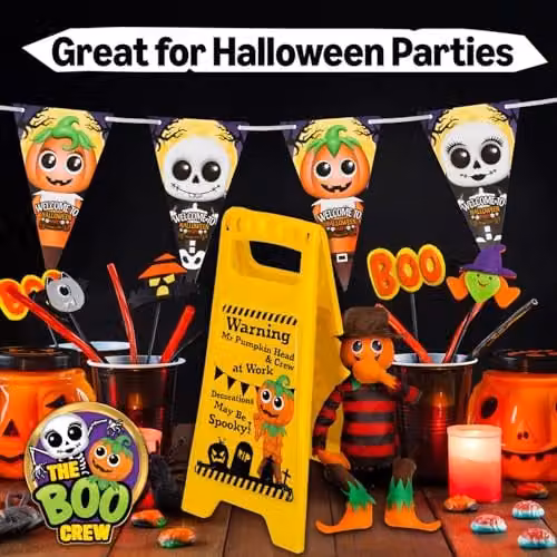 VFM e-Store The Boo Crew Halloween Warning Sign Decoration in Yellow – 4