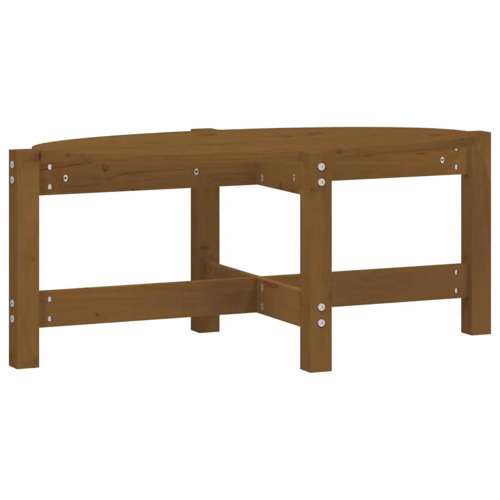 Berkfield Home Rustic Rectangular Coffee Table in Honey Brown Solid Pine, W: 87 cm, D: 48 cm, H: 35 cm – 2