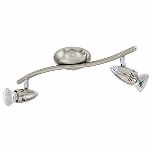 Loops Modern Chrome Flush Ceiling Light with Included GU10 LED Bulbs