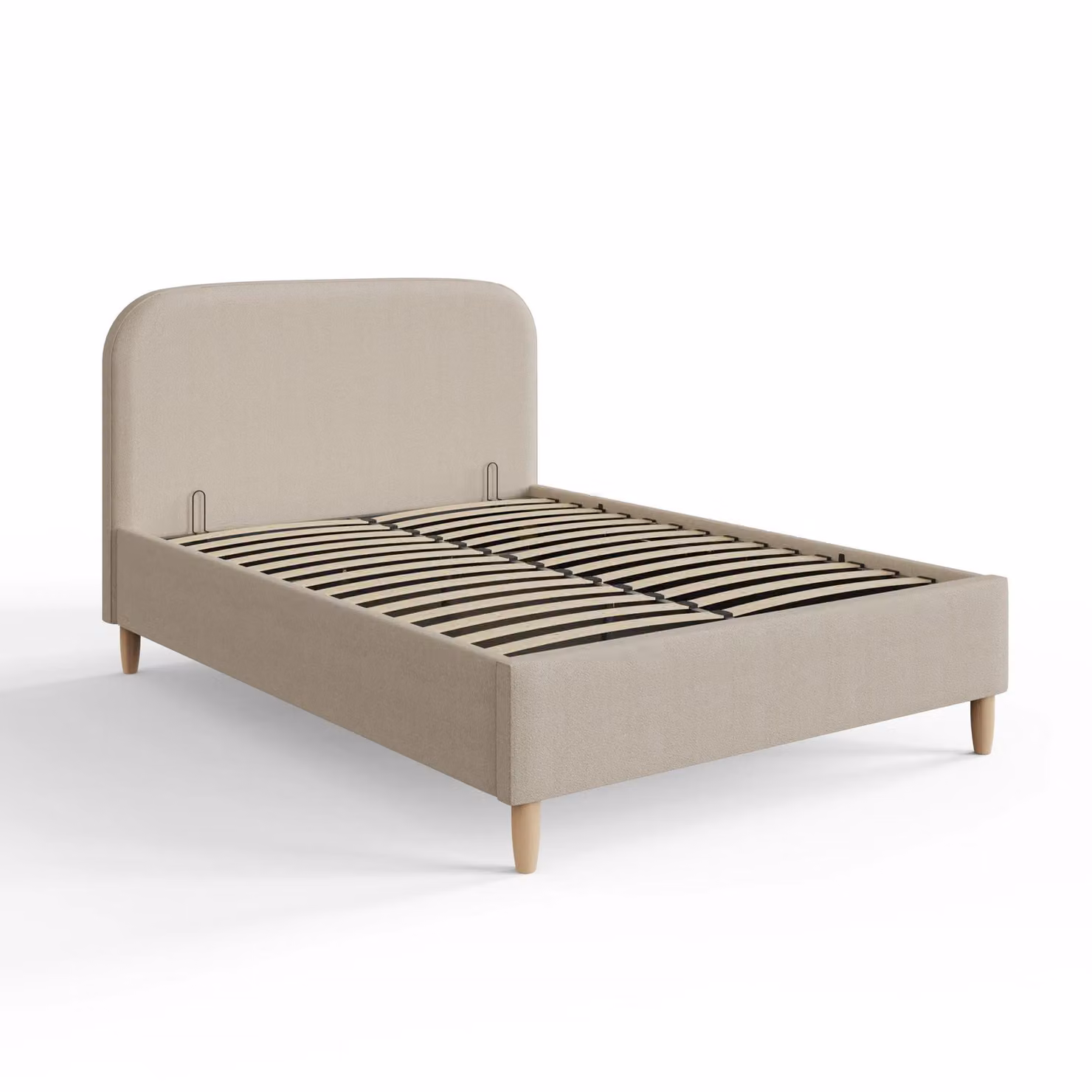 GFW Florence Boucle Upholstered Ottoman Storage Bed Frame in Beige, W/D/H: 180 x 200 cm – 2