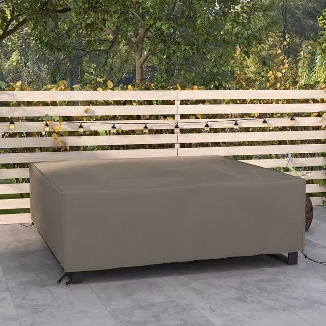 Outsunny Grey Square Outdoor Furniture Cover Made of Oxford Cloth and PVC
