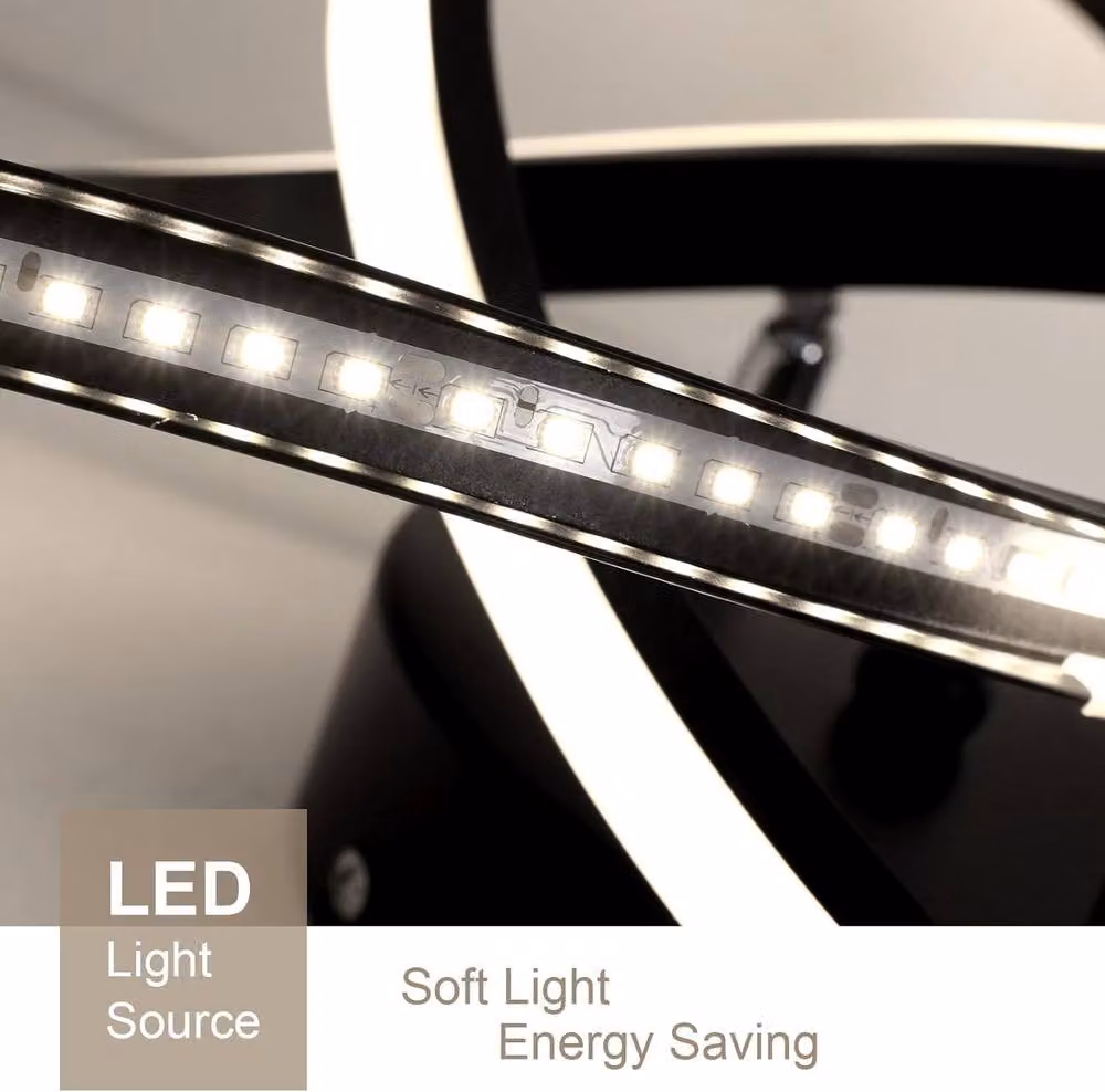 Goeco Modern LED Flower Shape Ceiling Light, Black, 4500K – 5
