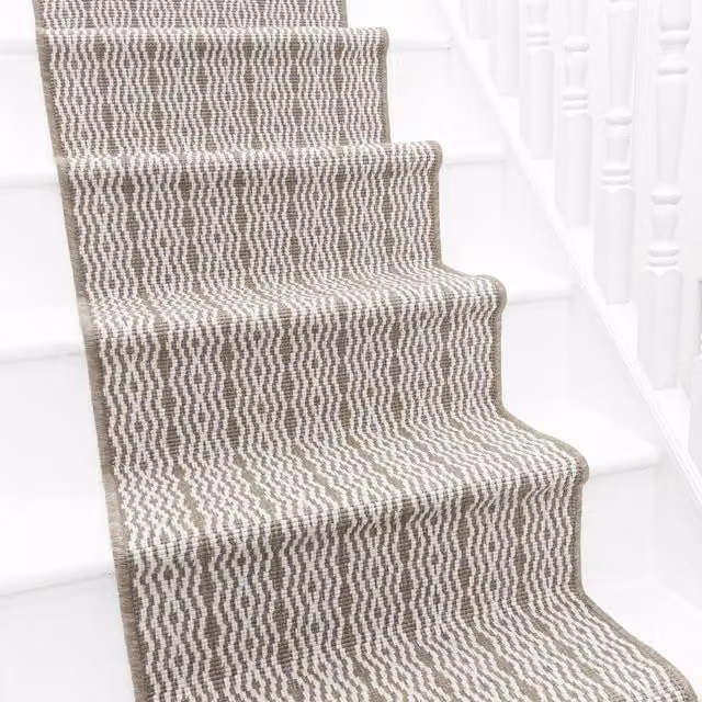 runrug Cable Stair Runner Carpet in Beige, W: 60 cm, L: 720 cm