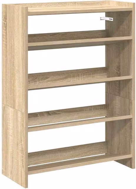 Berkfield Home Sonoma Oak Shoe Rack in Light Oak, W/D/H: 60 x 25 x 81 cm – 1