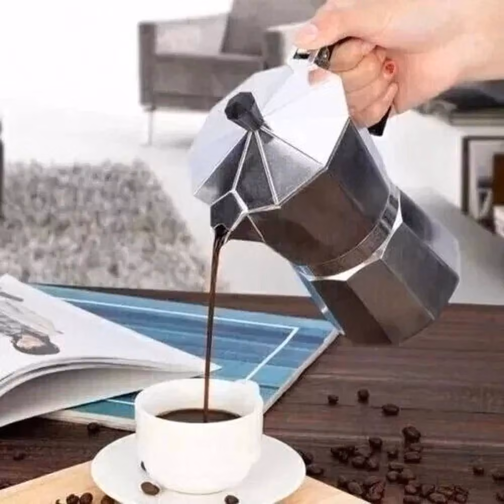 VOGREX Aluminum Stovetop Moka Pot Espresso Maker in Silver – 2