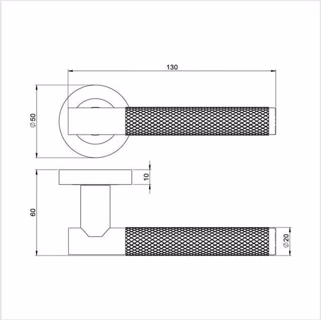 Golden Grace 6 Set Knurled T-Bar Internal Door Handle Sets in Satin Brass and Gold