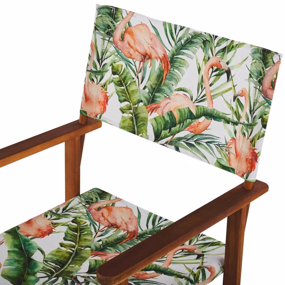 Wyld and Coco Garden Classics Set of 2 Folding Director's Chairs in Dark Green and White Acacia Wood – 2