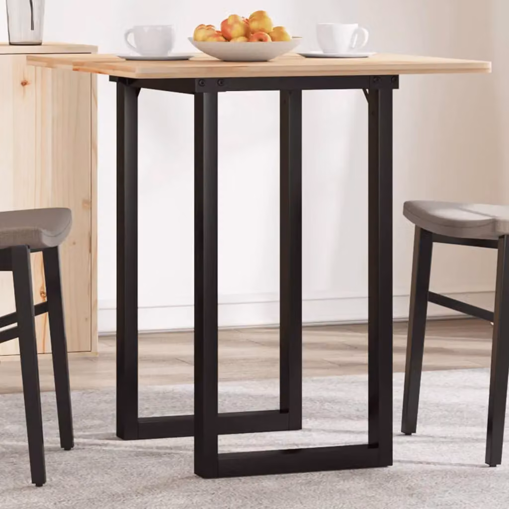 Berkfield Home O-Frame Dining Table Legs in Black Steel, W/D/H: 60 x 50 x 73 cm – 2