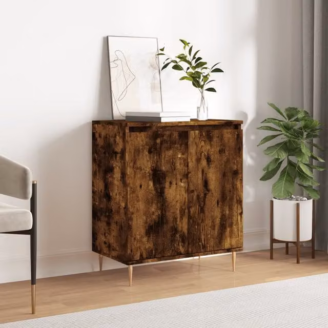 Berkfield Home Smoked Oak Sideboard in Brown, W/D/H: 60 x 35 x 70 cm – 1