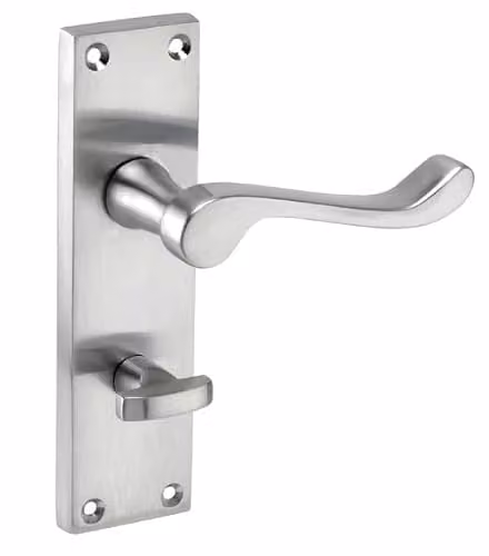 Golden Grace Scroll Bathroom Handles Pair in Satin Brushed Chrome, W: 150 mm, D: 40 mm